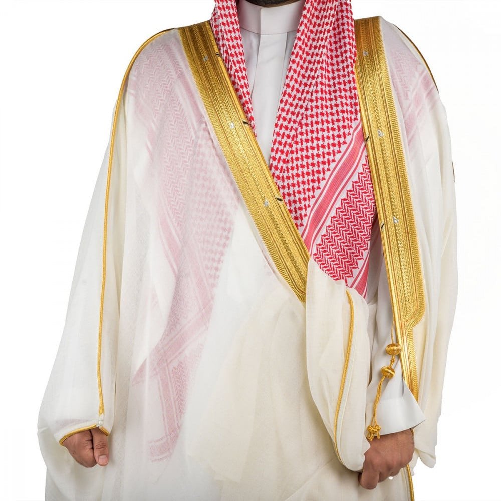 بشت ملكي غاط ياباني زري حر-أبيض