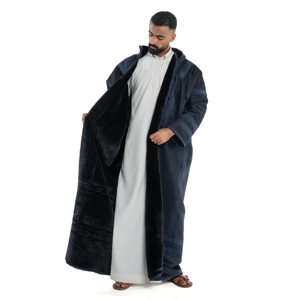 فروة مخمل خط عربي لون كحلي