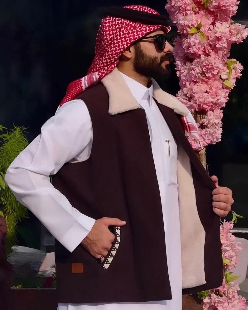 سديري جوخ عنابي بفرو داخلي