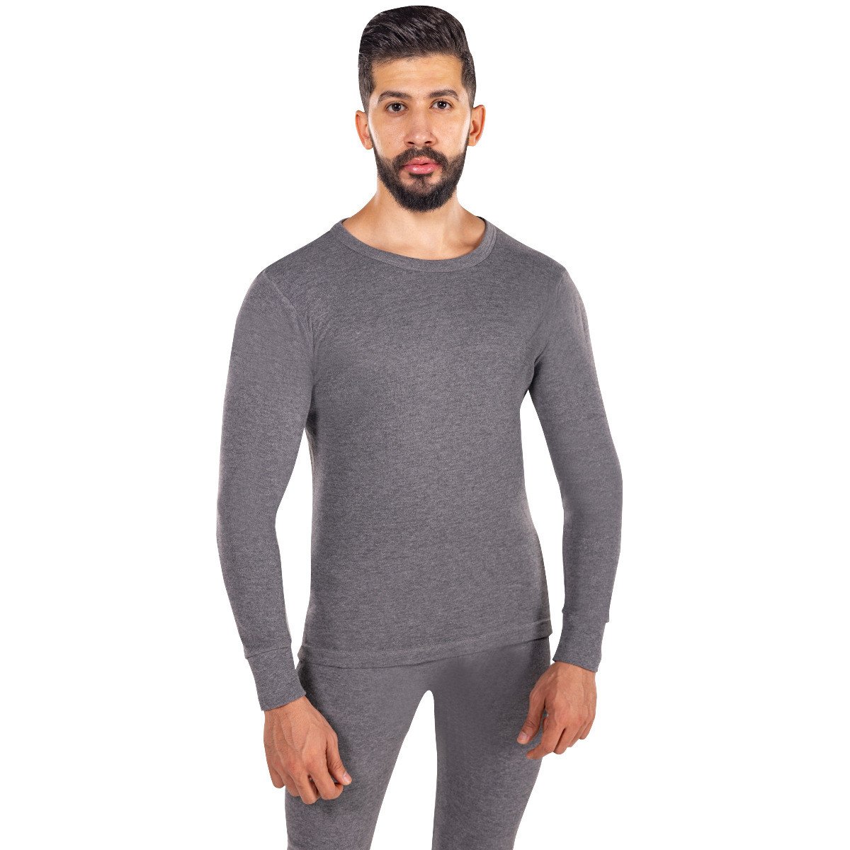 بجامة دروش رجالي كم طويل رصاصي غامق