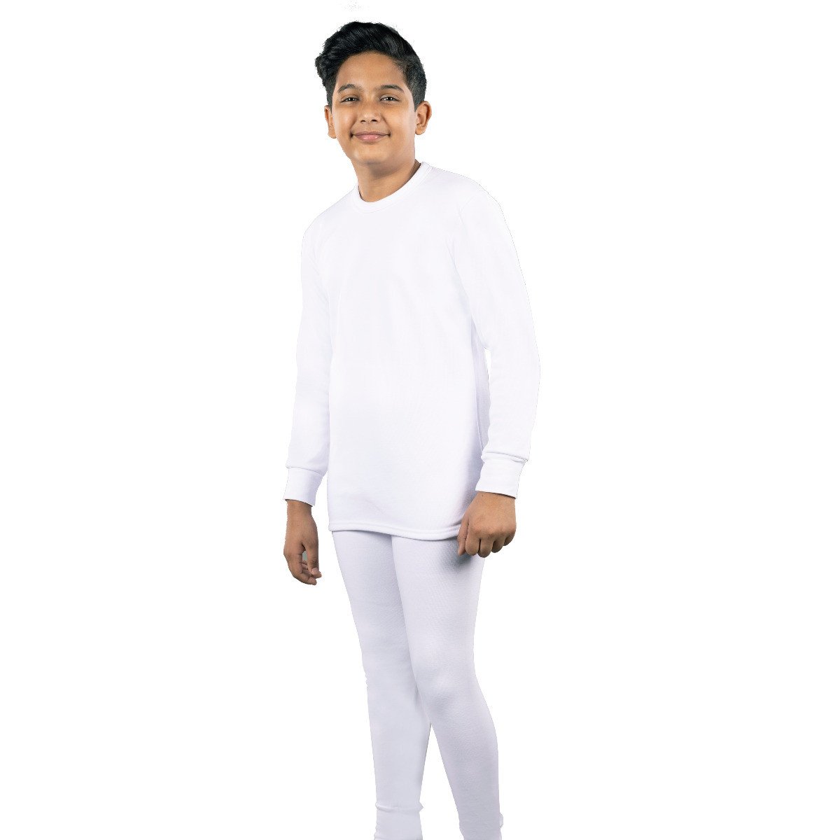 بجامة دروش فرو ولادي وشبابي كم طويل أبيض شتوي