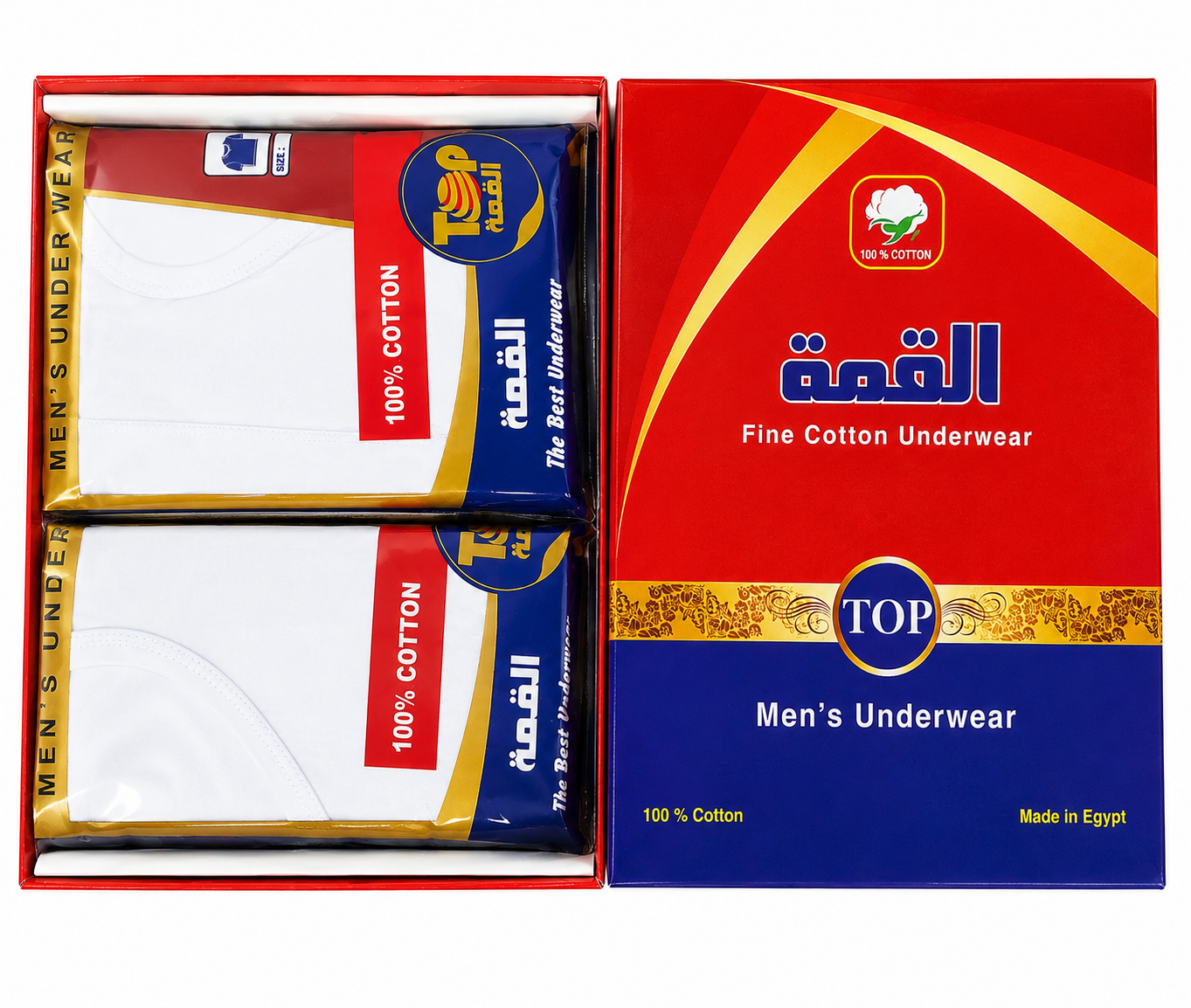 هاف قطن القمة مصري - 6حبات