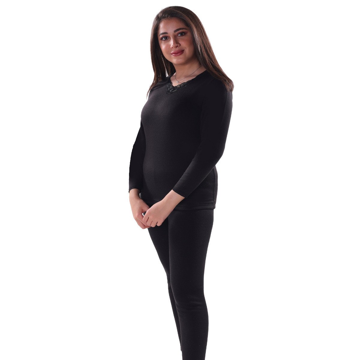 بجامه دروش نسائي قطن كم طويل اسود