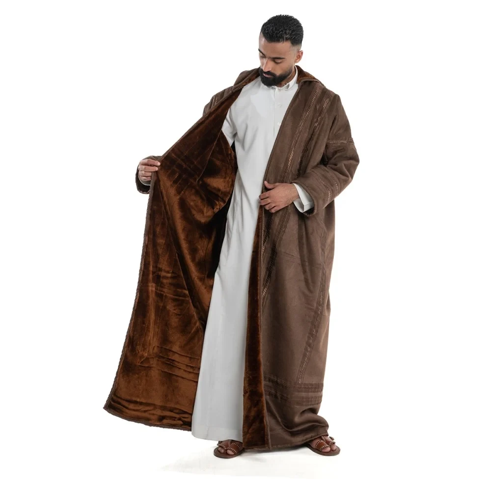 فروة مخمل كلاسيك لون بني غامق