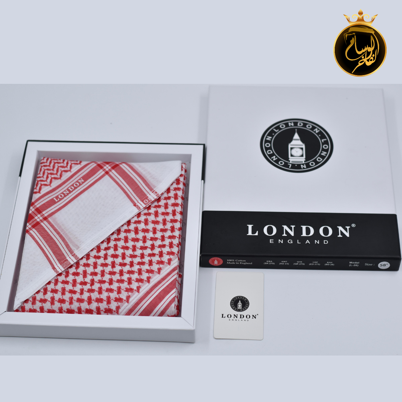 شماغ لندن أحمر فاتح L26