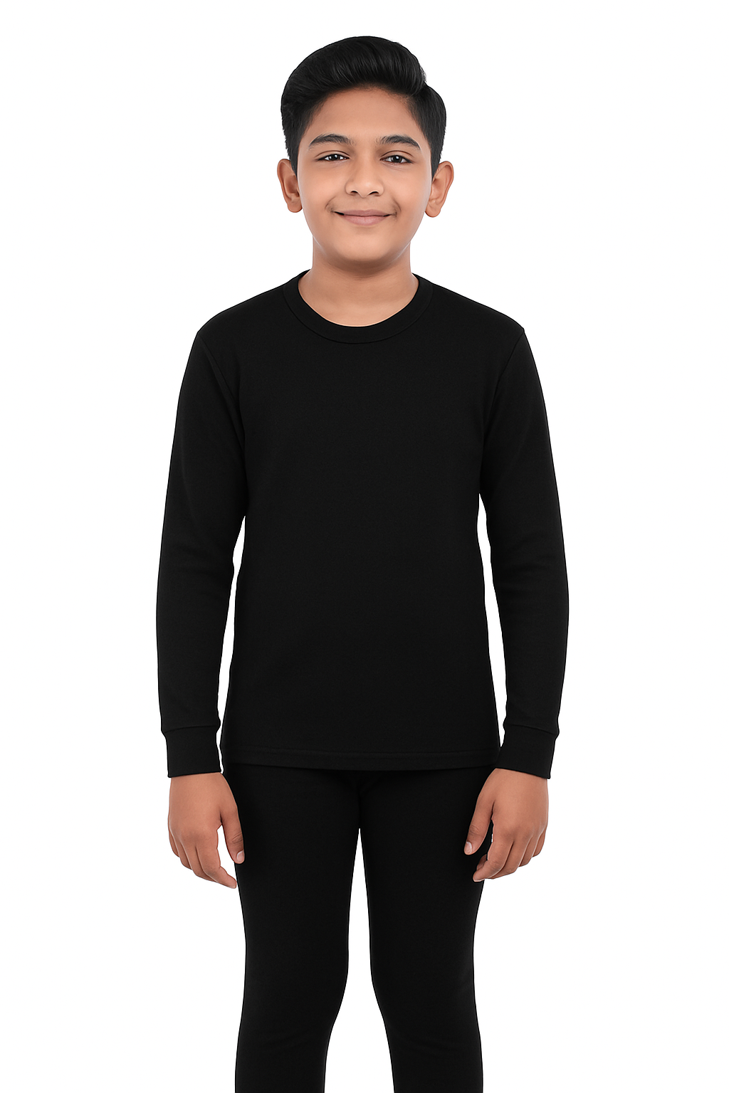 بجامة دروش قطن ولادي شبابي كم طويل أسود شتوي