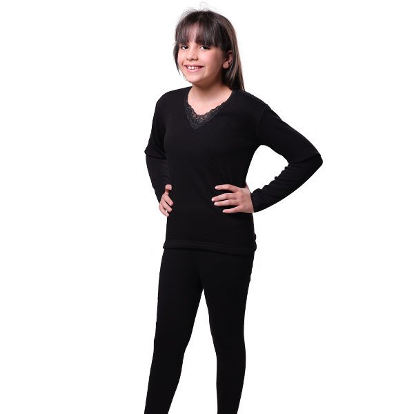 دروش فرو بيجاما بناتي كم طويل اسود شتوي