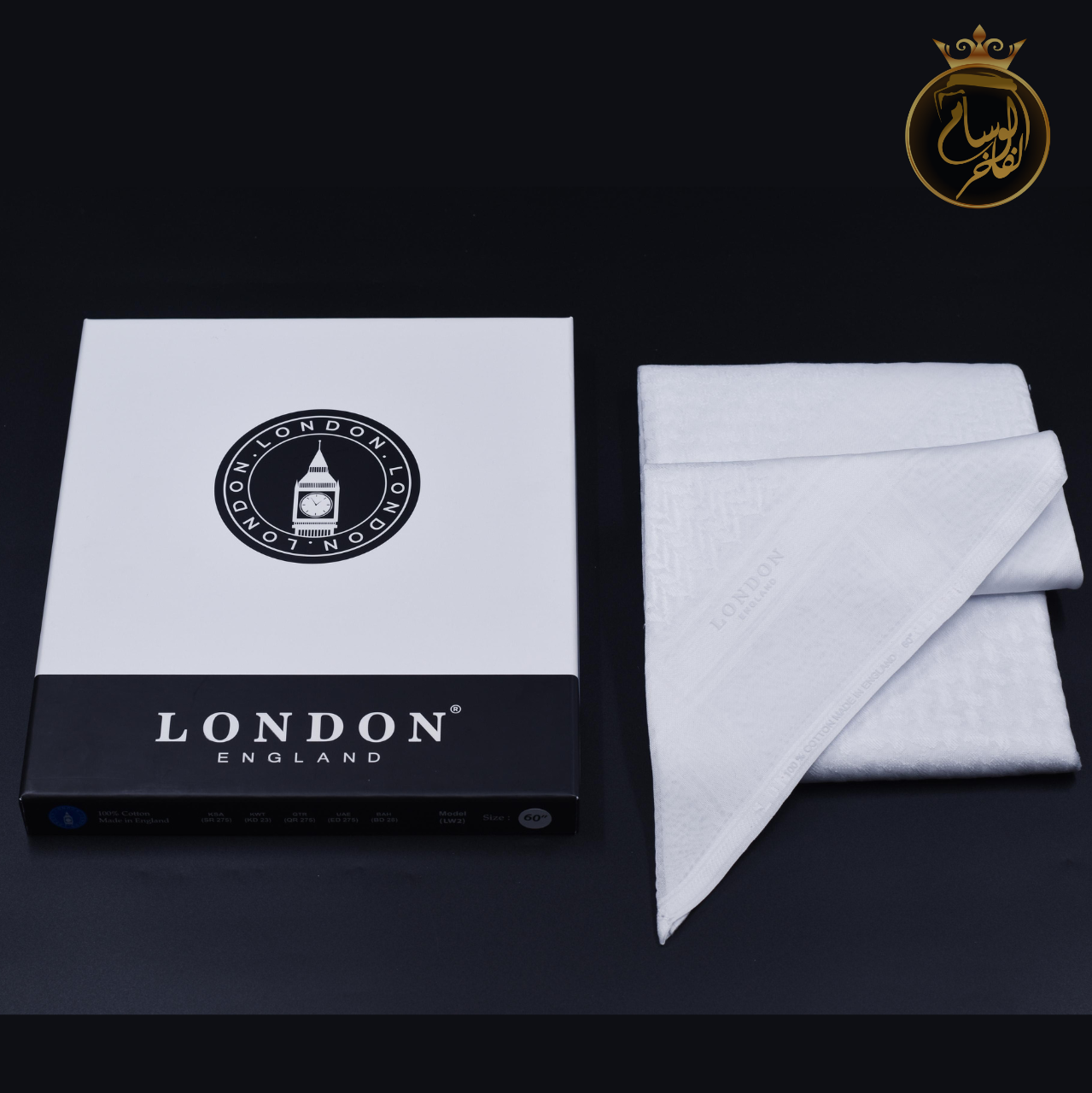 شماغ لندن أبيض كلاسيك LW2