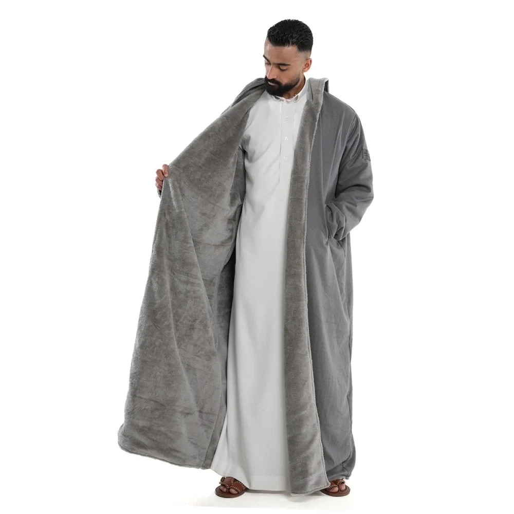 فروة كشميري جوخ كلاسيك لون رصاصي