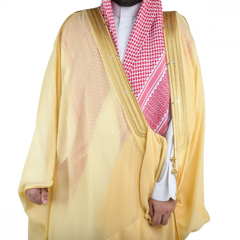 بشت ملكي غاط مصوف زري حر-ليموني
