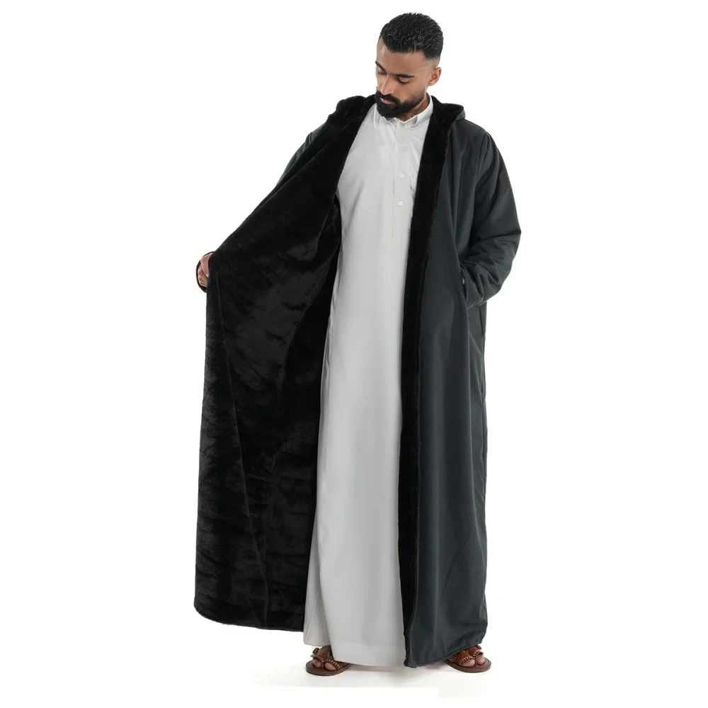 فروة كشميري جوخ كلاسيك لون زيتي