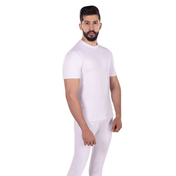 فانلة دروش فرو رجالي نصف كم ابيض شتوي